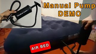 Manual Air Bed Pump Demo  Air Mattress Pump [upl. by Ahseiym702]