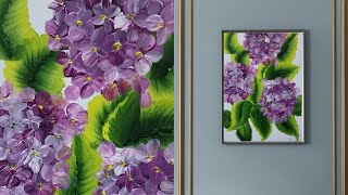 Easy flower painting with Acrylicpaint 1Hydrangea flower painting [upl. by Patti]