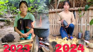 The orphan girl summarizes the process of living in the forest the journey of change in 2023 amp 2024 [upl. by Ailekat166]