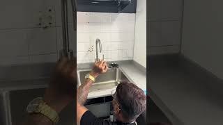 Cup rinser installation on stainless steel kitchen sink [upl. by Ardnaek]