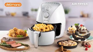 Delimano Air Fryer olaj nélküli fritőz  limitált fehér színben [upl. by Attlee235]