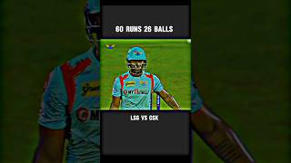 60 RUNS 26 BALLS🔥LSG vs CSK thriller mach cricket shorts [upl. by Zuleika408]