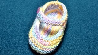 How to Knit Basic Mary Jane Baby Booties Part 3 Right Bootie [upl. by Kaitlyn]