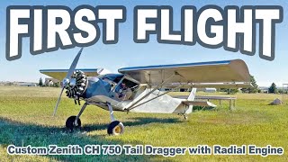 Hear It and See It Fly Custom Zenith CH 750 Taildragger with Radial Engine [upl. by Aitam]