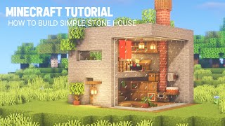 Minecraft Tutorial  How to build simple Stone House  How to build survival house in Minecraft 2 [upl. by Kath]