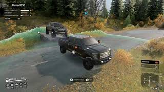 SnowRunner HOW TO TOW TRUCKS ON A TRAILER [upl. by Cathey]