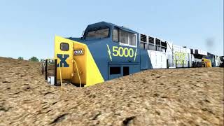 CSX Grain Train Derailment Train Simulator [upl. by Rodablas231]