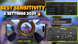 NEW😱BEST SENSITIVITY amp SETTINGS 2024🔥 4 Finger Claw Gyroscope  PUBG MOBILE [upl. by Leahpar]