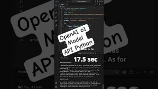 OpenAI o1 Model API Python python openai ai [upl. by Gauldin180]