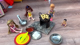 Lilly milly ki kahani part 41 lilly milly ne bnaya momos barbie doll cartoon the barbie task [upl. by Arhaz720]