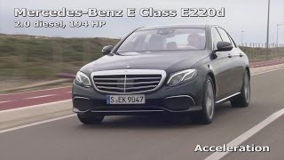 MercedesBenz E Class E220d acceleration 0100 kmh 0200 kmh  1001cars [upl. by Ilaw]