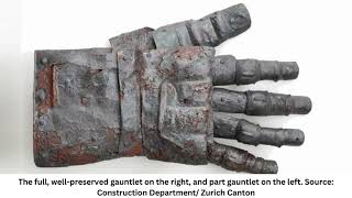 Swiss archaeologists unearth 14thcentury gauntlet in Kyburg Castle [upl. by Doroteya]