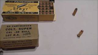 38 AMU 38 Mid Range 38 Super 9mm Steyr and 9mm Luger Cartridge Comparison [upl. by Llebpmac]