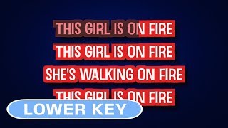 Alicia Keys  Girl On Fire  Karaoke Lower Key [upl. by Niroc]