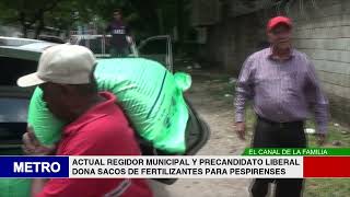 ACTUAL REGIDOR MUNICIPAL Y PRECANDIDATO LIBERAL DONA SACOS DE FERTILIZANTES PARA PESPIRENSES [upl. by Pilar576]