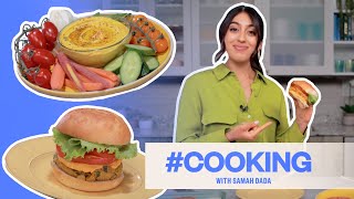 How To Make The Best Veggie Burger and Easy Homemade Hummus  COOKING [upl. by Cavill]