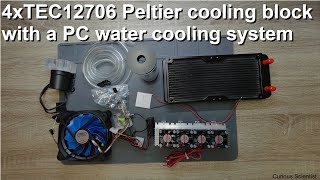 Peltier cooling with a 4xTEC12706 block and water cooling [upl. by Hamachi598]