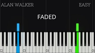 Alan Walker  Faded  EASY Piano Tutorial [upl. by Ferro]