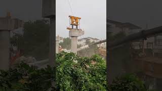 Surat Metro Crane from metro project crashes down on bungalow suratmetro [upl. by Arualana]