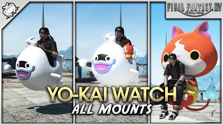 FFXIV  All YoKai Watch Mounts [upl. by Buzz]