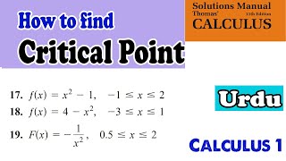 Critical Point  Calculus and analytical geometry  Thomas calculus [upl. by Ecaidnac]