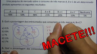 6 QUESTÕES PROBLEMAS COM CONJUNTOS  DIAGRAMA DE VENN [upl. by Lednem]