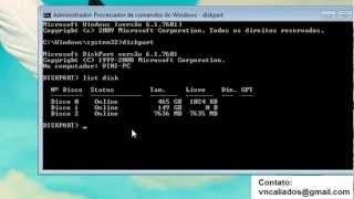 Usando Diskpart para preparar um pen drive [upl. by Hars871]