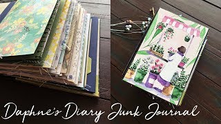 Daphnes Diary Junk Journal  Custom Made Junk Journal Flip Through  Handmade Journal [upl. by Isiahi]