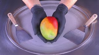 ASMR  colorful Mango Ice Cream Rolls  oddly satisfying fried Ice Cream  tapping scratching eating [upl. by Neall851]