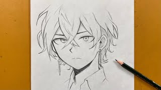 How to draw cute anime boy easy stepbystep  anime drawing [upl. by Petunia]