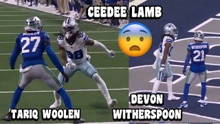 Ceedee Lamb Vs Devon Witherspoon amp Tariq Woolen 🔥👀 Seahawks Vs Cowboys 2023 highlights WR Vs CB [upl. by Fitzhugh452]