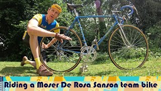 Riding a Moser de Rosa Sanson team bike Warning  Francesco Moser content [upl. by Rona]