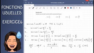 Correction TD13 exercice 6 Calculs avec arccos arcsin et arctan [upl. by Eirrehc]