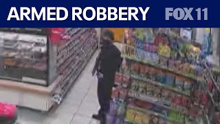 Canoga Park 7Eleven store robbed at gunpoint [upl. by Beverlie388]