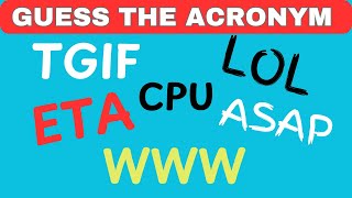 Guess the Acronym  80 Acronyms Quiz [upl. by Epifano237]