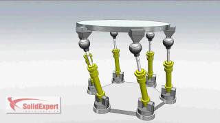 Zaprojektowano w SolidWorks Platforma na siłownikach [upl. by Aierb]