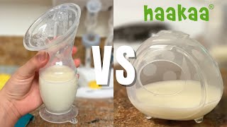 HAAKAA Breast Pump  Ladbybug Milk Catcher Review and Comparison [upl. by Mir209]