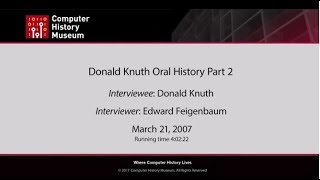 Oral History of Donald Knuth Part 2 [upl. by Mcevoy]