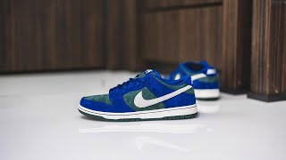 Nike SB Dunk Low Pro quotDeep Royal Blue  Vintage Greenquot Review amp OnFeet [upl. by Kciredes]