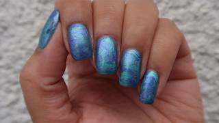 Ocean Waves Scoop Marble  DIY Nail Art Tutorial  MSLP [upl. by Anneres673]