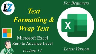 14 MS Excel  Text Formatting and Wrap Text  Excel Zero to Advance excel learning teacher [upl. by Airual]