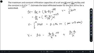 Calculation of Infiltration Volume  Hortons Equation  Numerical Problem [upl. by Einneb]