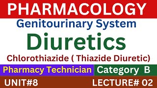 Thiazide Diuretics  Pharmacology  Pharmacy Technician [upl. by Ayel947]