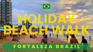 PACKED Beach Walk For Holiday in FORTALEZA BRAZIL 🇧🇷 [upl. by Brittnee]