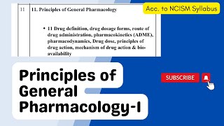 Principles of Geneal Pharmacology  Pharmacology drug Pharmacokinetics Pharmacodynamics  NCISM [upl. by Abehsile]