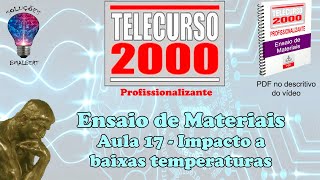 Telecurso 2000  Ensaios de Materiais  17 Impacto a baixas temperaturas [upl. by Christmann]