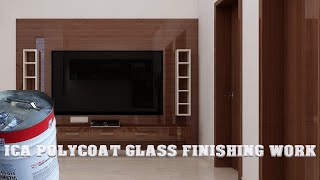 wood polish  ICA polycoat glass finishing work  ica polycoat  Tectonic work  shorts [upl. by Ylam893]