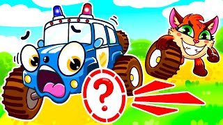 Police Monster Truck Lost a Wheel Kids Songs and Nursery Rhymes by Baby Cars [upl. by Mich]