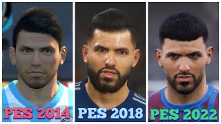 Sergio Aguero Face Evolution PES 2017 to eFootball 2022 [upl. by Trainor]