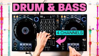 4 Deck Drum amp Bass Mix DJ Tutorial [upl. by Dewain]